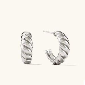 Mejuri Croissant Dome Hoops - Silver